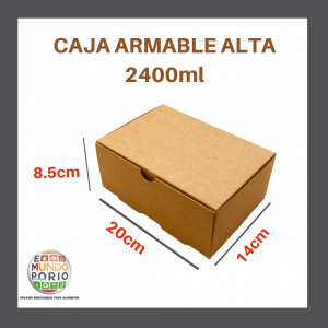 CAJA KRAFT ALTA 2400ml (20×14.5×8.5cm)  ARMABLE