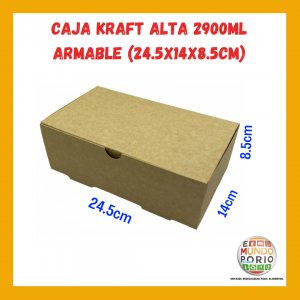 CAJA KRAFT ALTA ARMABLE 2900ml (24.5x14x8.5cm 1800A)